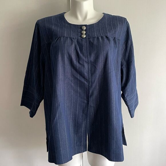 Denim Blue Top, Size 3X, Maggie & Max - Picture 4 of 9